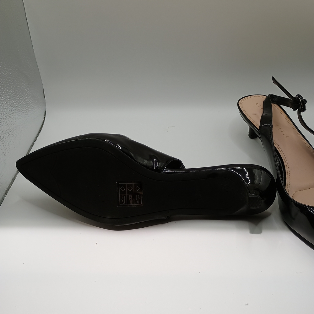Kelly & Katie Black Patent Slingback Heels - Picture 3 of 5